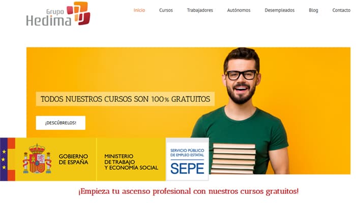 Grupo Hedima cursos gratuitos del SEPE