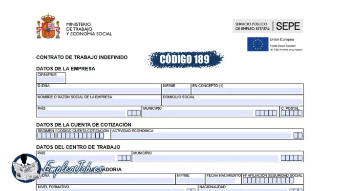 Código de contrato 189