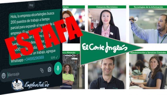 estafa oferta de trabajo el corte ingles