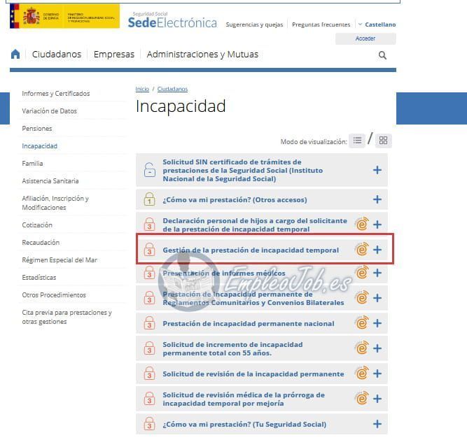 como solicitar la prestacion por incapacidad temporal