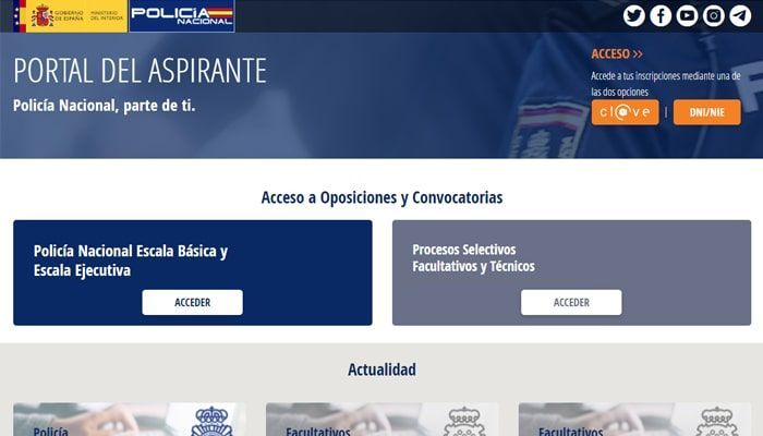 inscripcion oposiciones policia nacional portal web