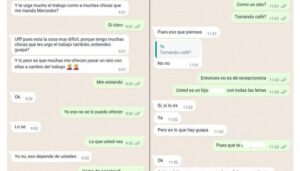 conversación de Whatsapp para conseguir un puesto de recepcionistas | Foto Twitter @soycamarero