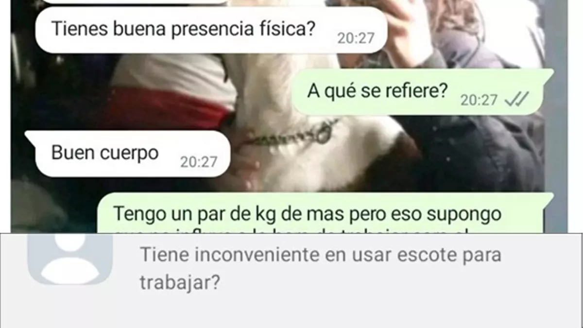 pregunta si tiene inconveniente en usar escote para trabajar
