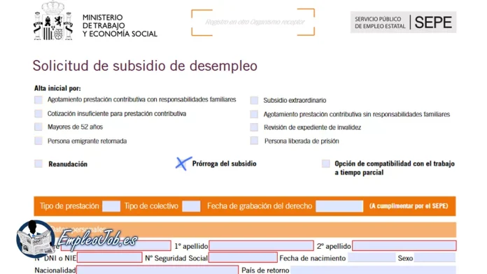 Prorroga subsidio por desempleo