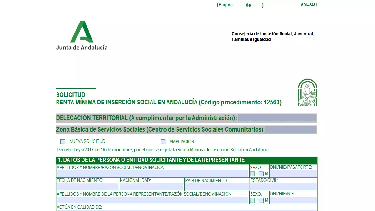 Solicitud Renta Mínima de Inserción Andalucía | EmpleoJob Solicitud Renta Mínima de Inserción Andalucía