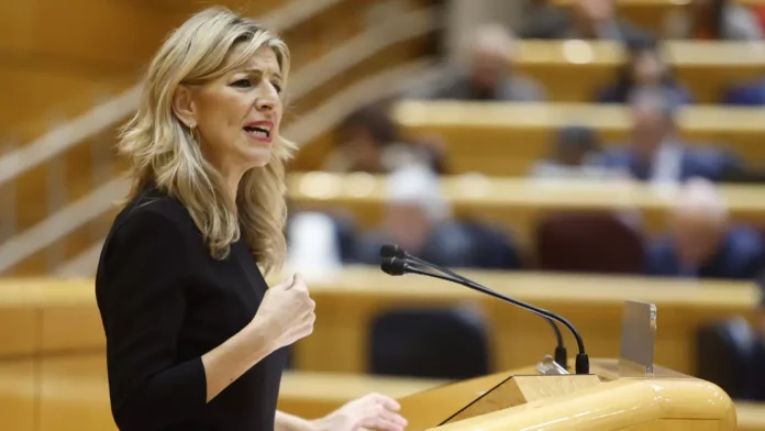 Ministra de trabajo Yolanda Díaz en el Congreso de los Diputados