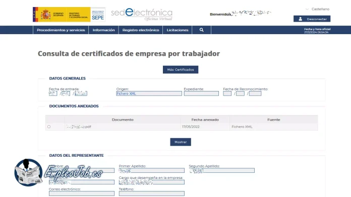 Cómo consultar el certificado de empresa por el trabajador