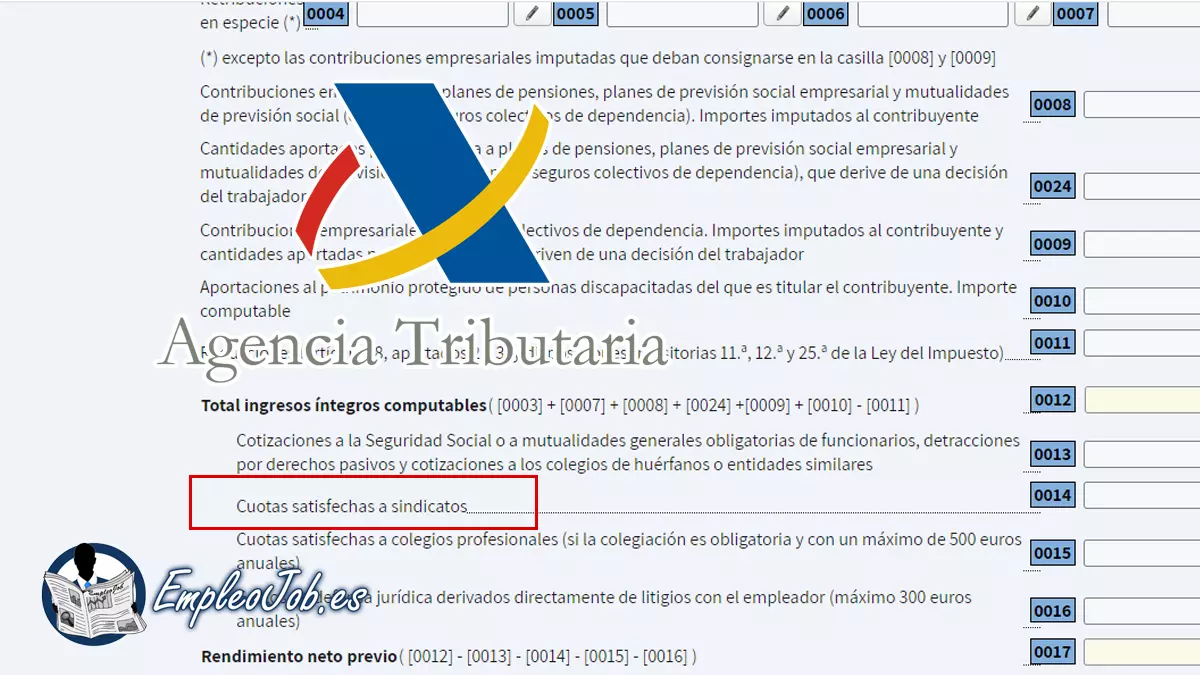 Cuota sindical en la declaraciónde la Renta