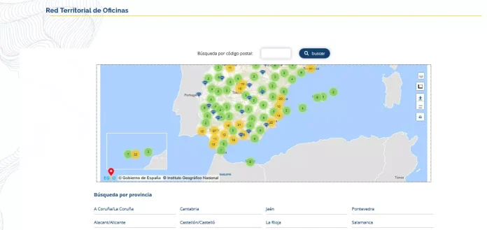 Localizador de las oficinas de empleo del SEPE