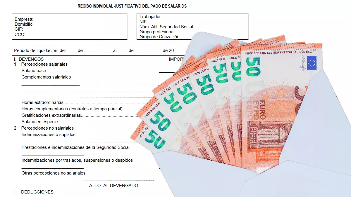 Pago con dinero en efectivo del salario del trabajador