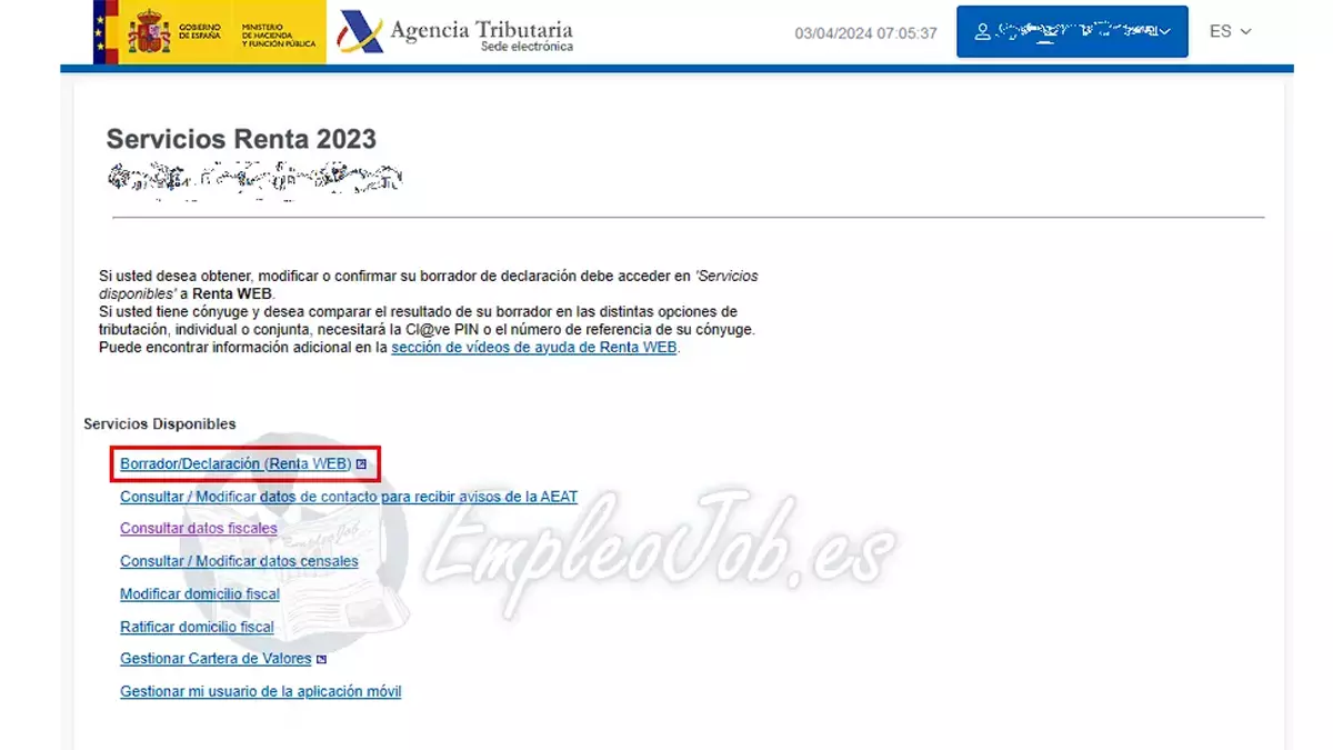 Servicio renta 2023 de la web de la Agencia Tributaria | EmpleoJob Servicio renta 2023 de la web de la Agencia Tributaria