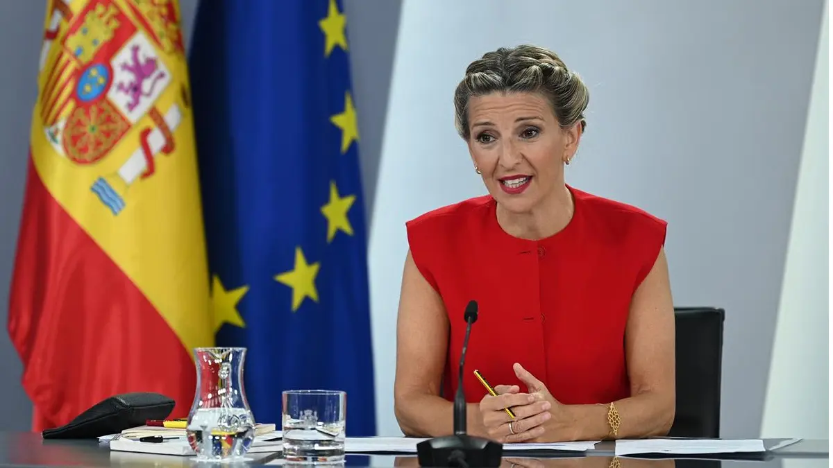 Yolanda Díaz después del Consejo de Ministro de mayo de 2024