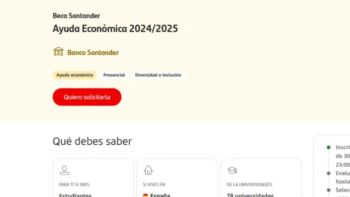 Becas Santander de 1.000 euros para el curso 2024-2025