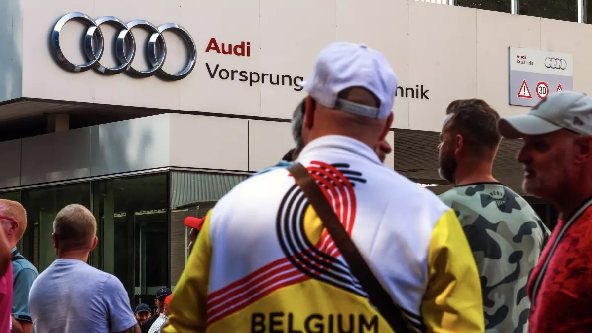 Protestas de los trabajadores de la fábrica de Audi en Bruselas por el posible cierre