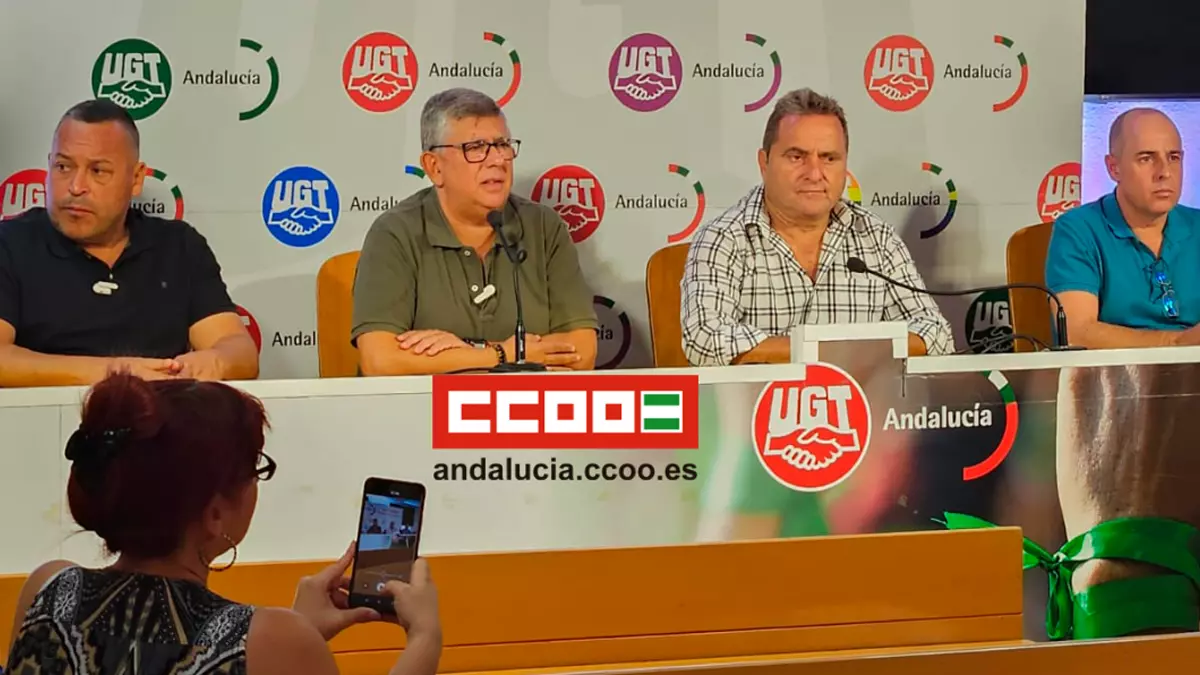 Rueda de prensa de CCOO y UGT sobre la huelga de VEIASA