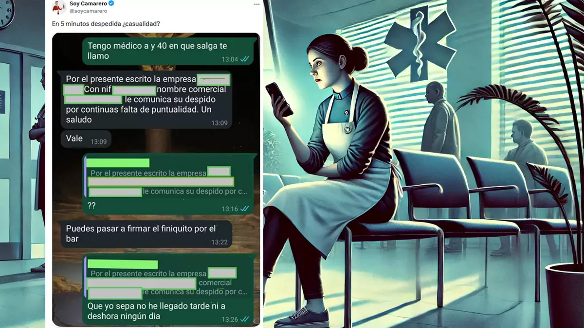 Despedida 5 minutos después de comunicar que está en el médico