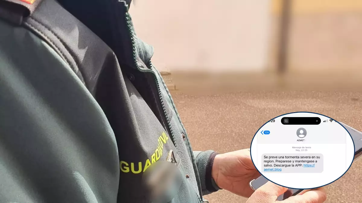 La Guardia Civil avisa de un SMS falso suplantando a la AEMET