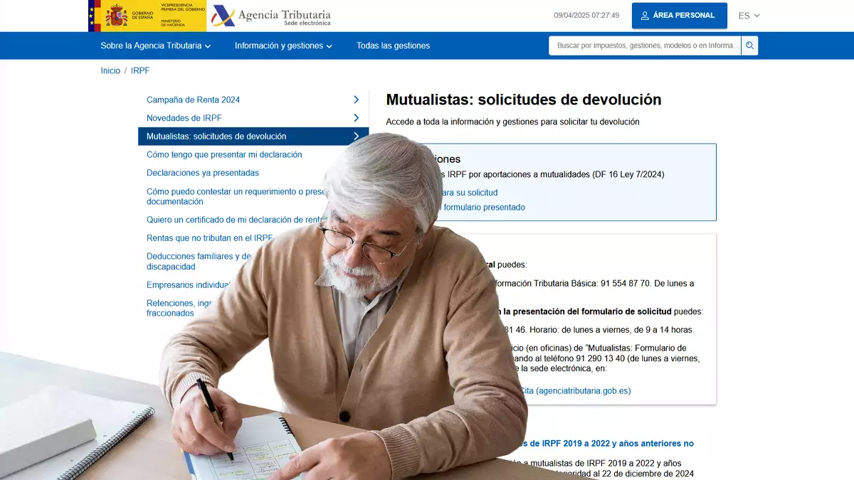 Activado el Formulario para solicitar la devolución del IRPF a los mutualistas