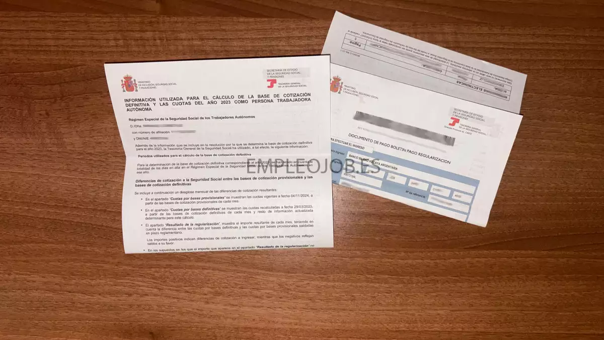 Carta de la Tesorería General de la Seguridad Social sobre la regularización de las cuotas de autónomos