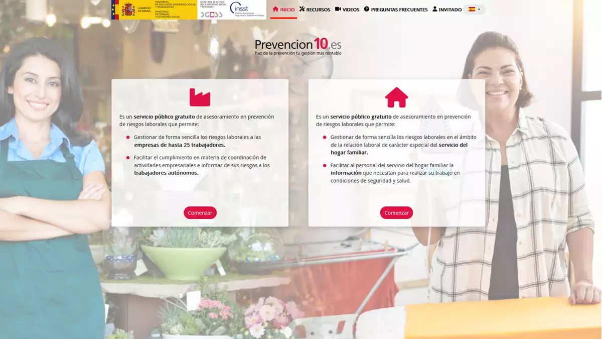 Funcionamiento plataforma prevención para evaluar los riegos laborales