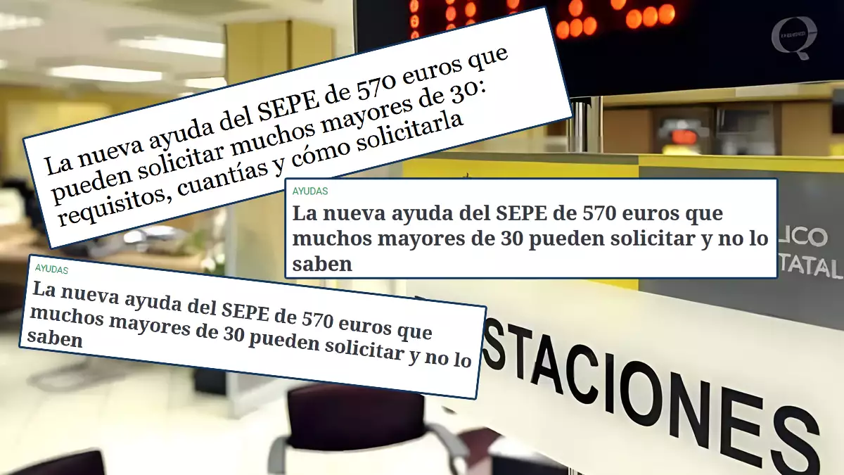 Titulares de medios que han compartido una falsa ayuda del SEPE