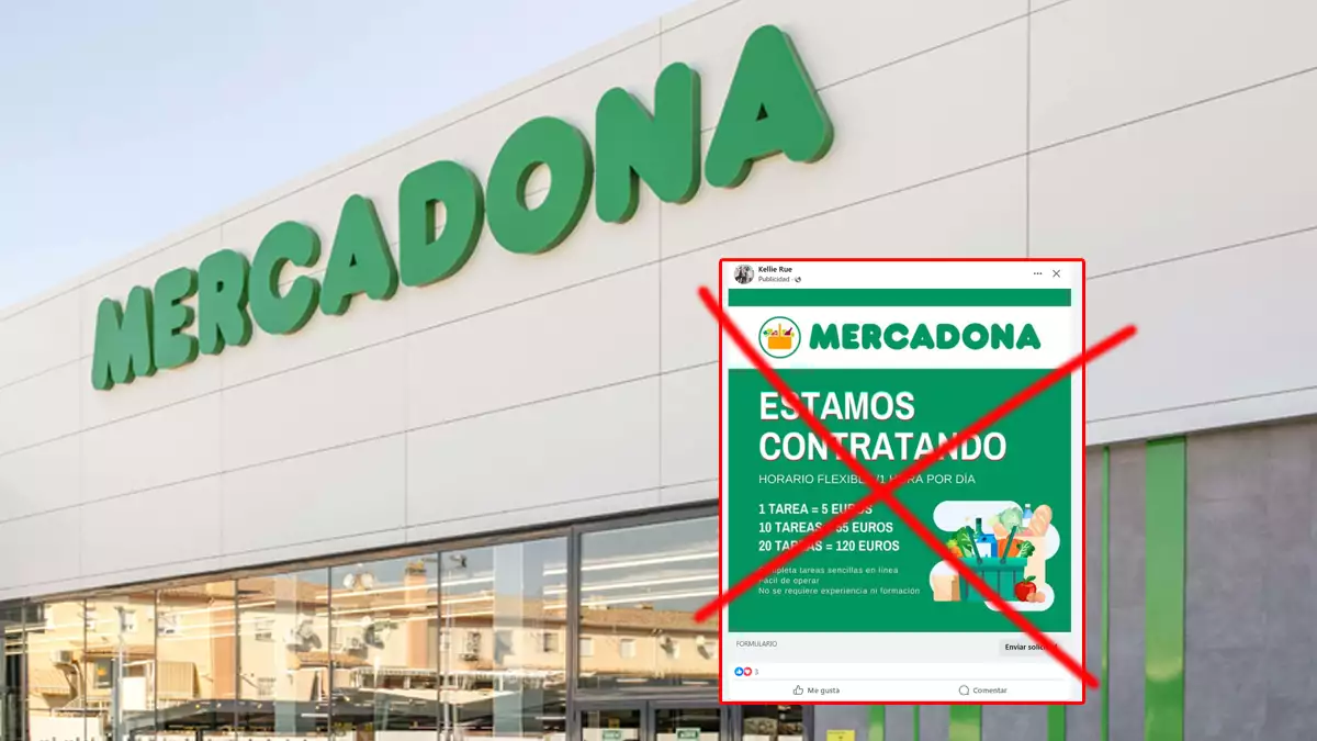 Oferta falsa de empleo en Mercadona que ofrece dinero a cambio de tareas sencillas