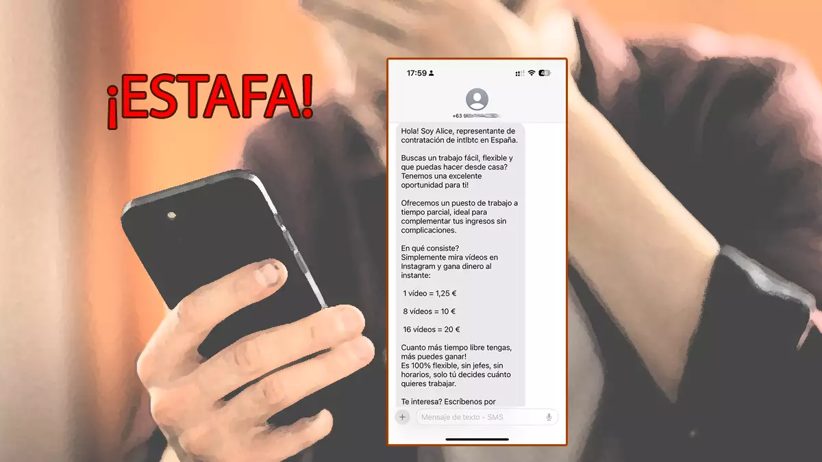 Estafa SMS ofreciendo empleo viendo vídeos de Instagram