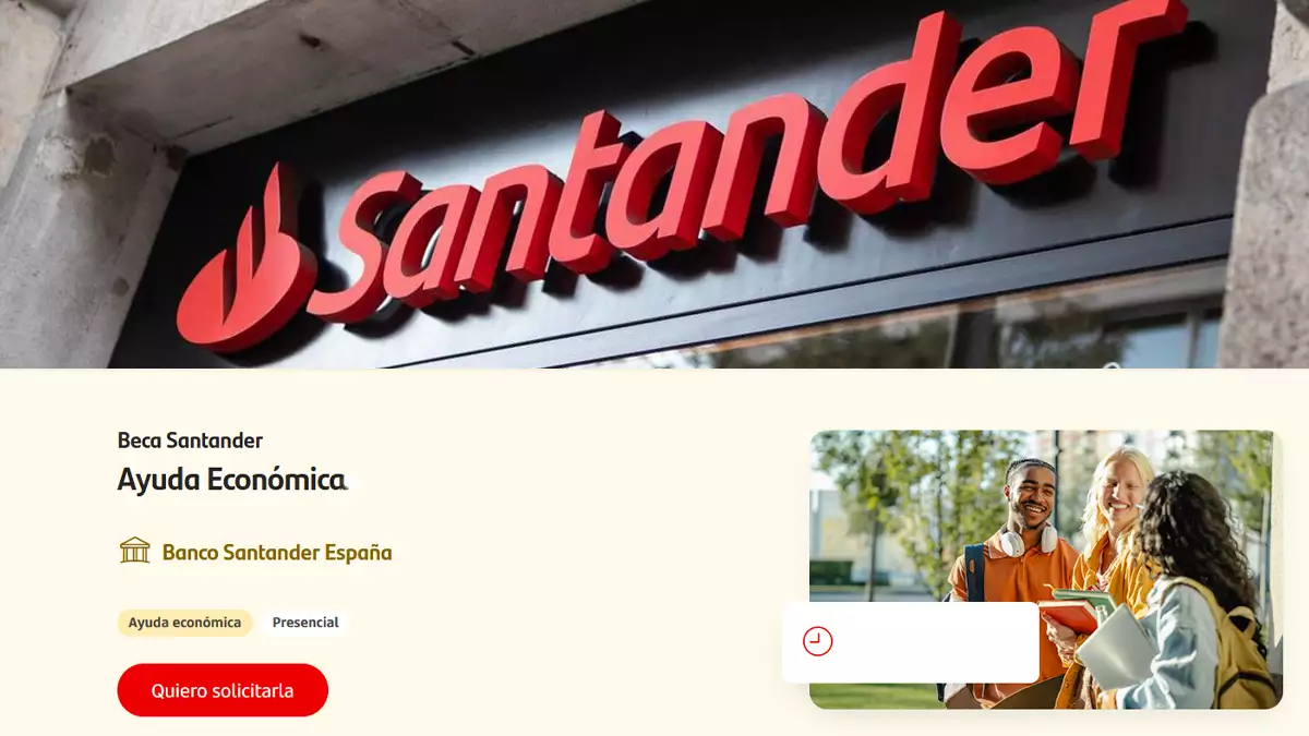 Beca ayuda económica de 1.000 euros del Banco Santander