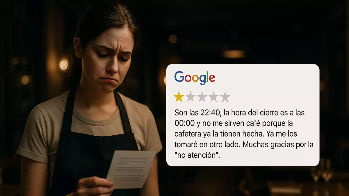 Camarera suspendida de empleo y sueldo durante 7 días por una reseña negativa en Google
