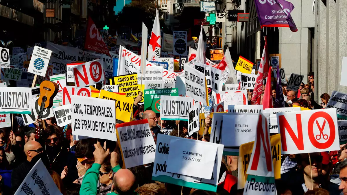 Protestas interinos por el abuso de la temporalidad en el sector público