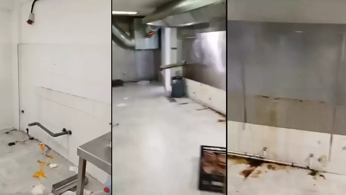 Trabajadores se encuentran el local desmantelado