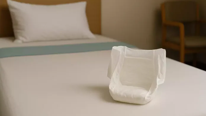 Cama de una residencia y un pañal