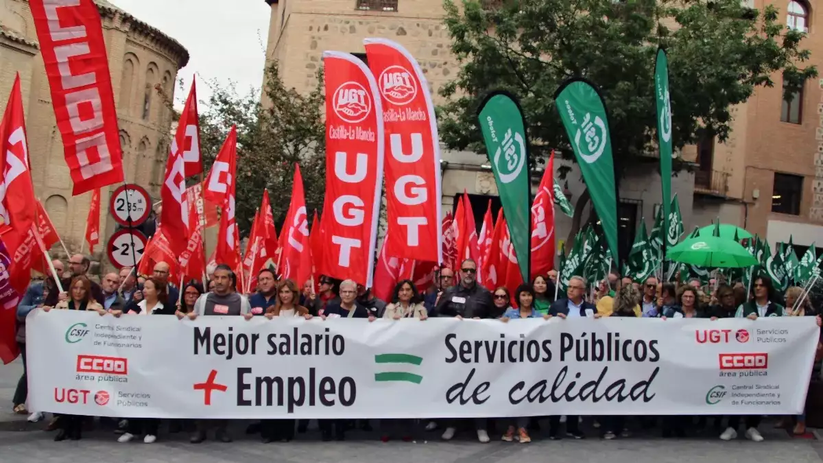 Manifestación funcionarios por una subida de sueldo