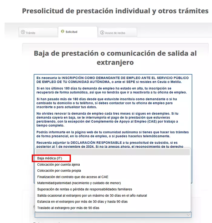 Comunicación de la baja médica por Incapacidad Temporal al SEPE | EmpleoJob Comunicación de la baja médica por Incapacidad Temporal al SEPE