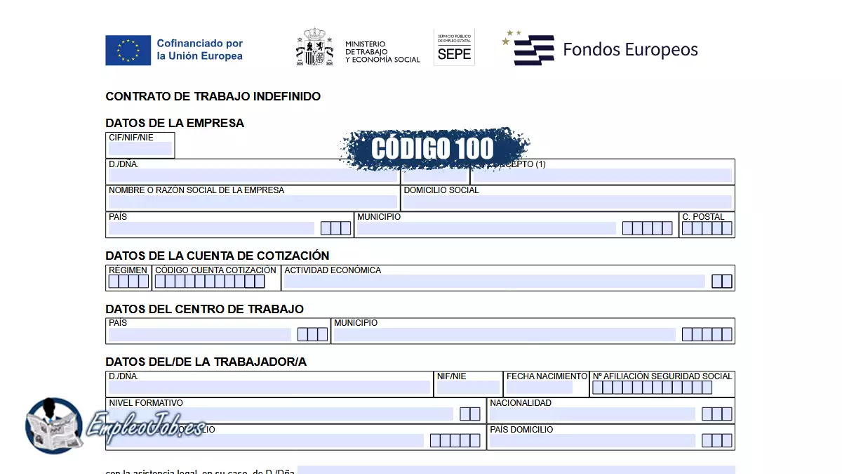 Contrato indefinido aparece CT 100