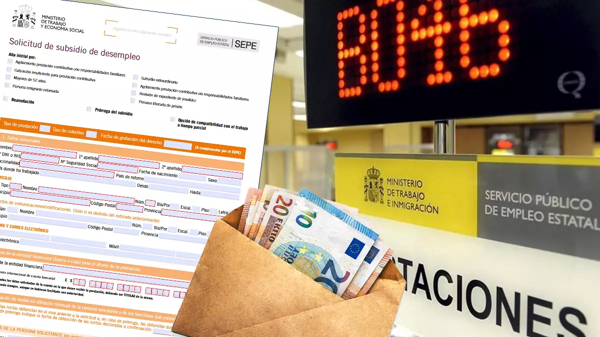 Sobre con billetes de euros que representa una indemnización por despido y su posible impacto en el subsidio por desempleo