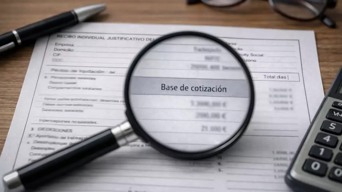 Detalle de una nómina con la base de cotización ampliada, un dato clave para detectar posibles casos de infracotización.