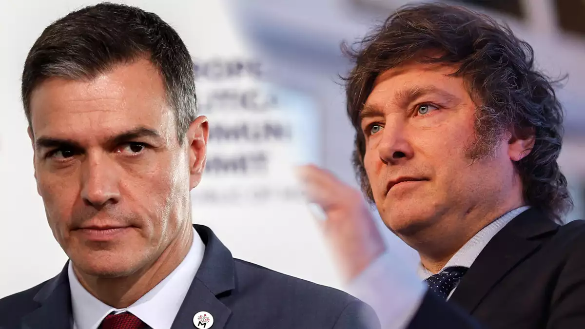 Pedro Sánchez y Javier Milei