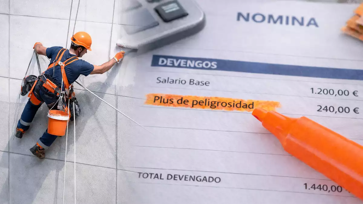 Ejemplo de nómina con el plus de peligrosidad aplicado al salario base