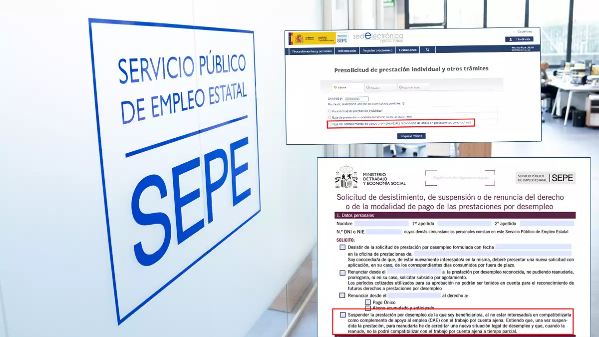 Si no te interesa el CAE puedes pedir al SEPE suspender la prestación