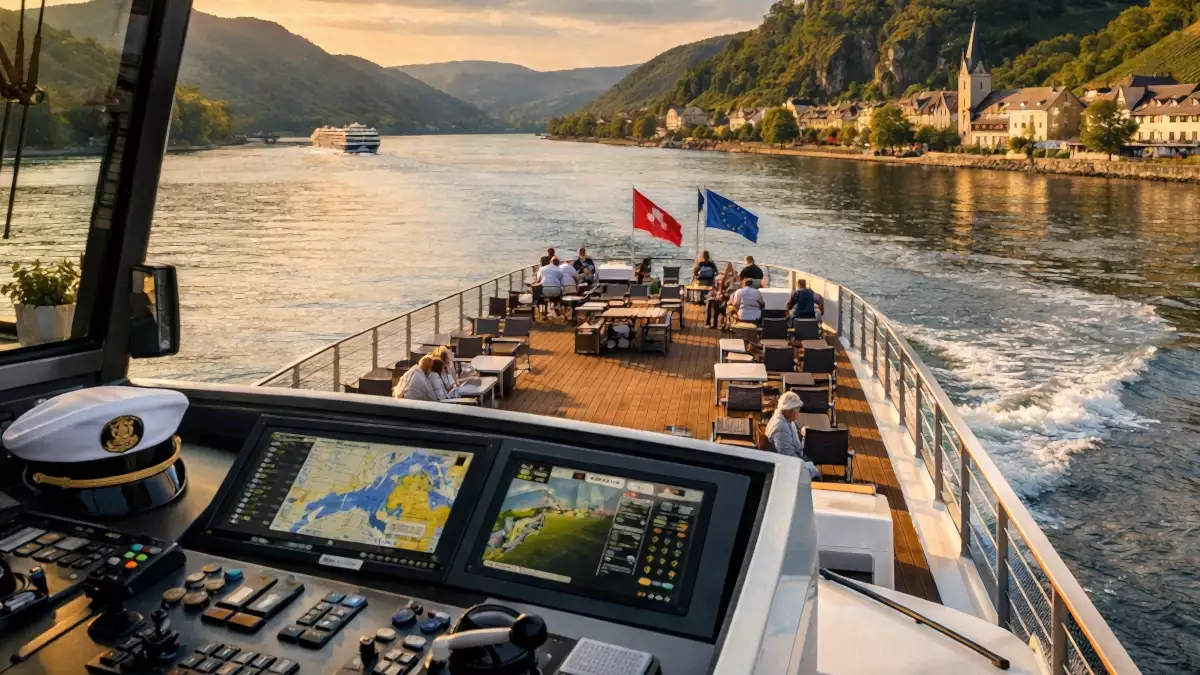 Navegación fluvial en un crucero europeo con formación profesional remunerada para trabajar en Suiza