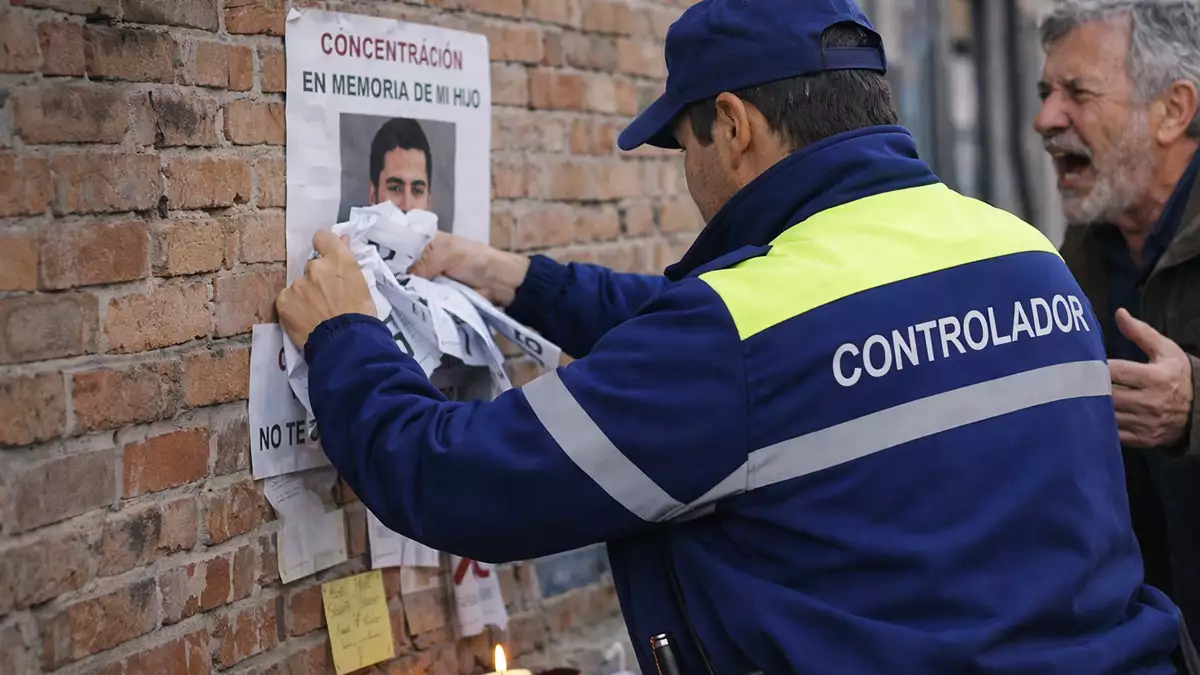 Controlador despedido por arrancar el cartel de un padre en memoria de su hijo fallecido