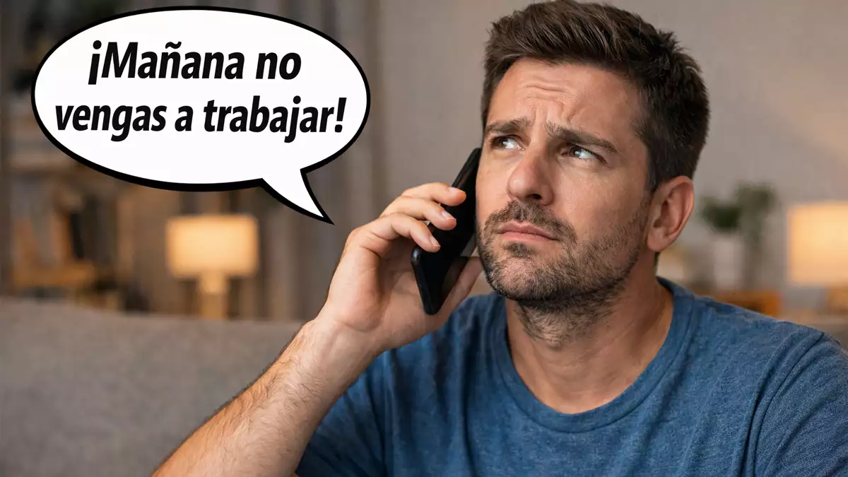 Trabajador recibe llamada empresa diciendo que no vaya a trabajar duda sobre descuento del día