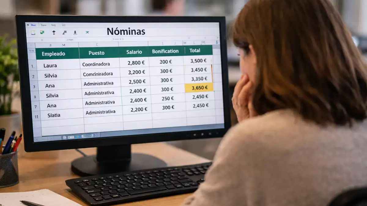 Trabajadora consultando el salario de sus compañeros sin autorizacion