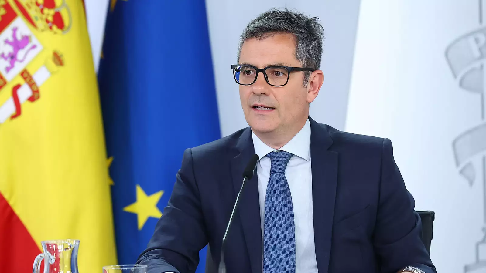 El ministro de la Presidencia, Justicia y Relaciones con las Cortes, Félix Bolaños, durante la rueda de prensa posterior al Consejo de Ministros