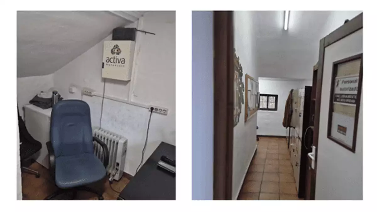 Vigilantes de seguridad obligados a utilizar el hueco de una escalera como vestuario y comedor en Granada
