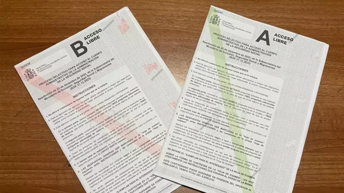Modelo cuestionario proceso selectivo para el acceso al Cuerpo Administrativo de la Administración de la Seguridad Social