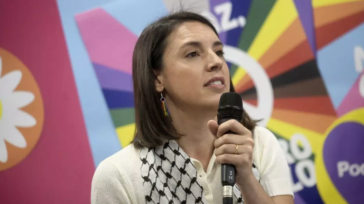 Irene Montero en el acto de campaña para las europeas de 2024